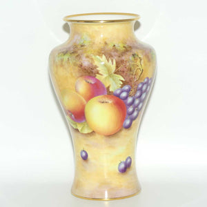 Royal Worcester hand painted Fruit Waisted shape tall vase | Shape 2195 | signed Leaman