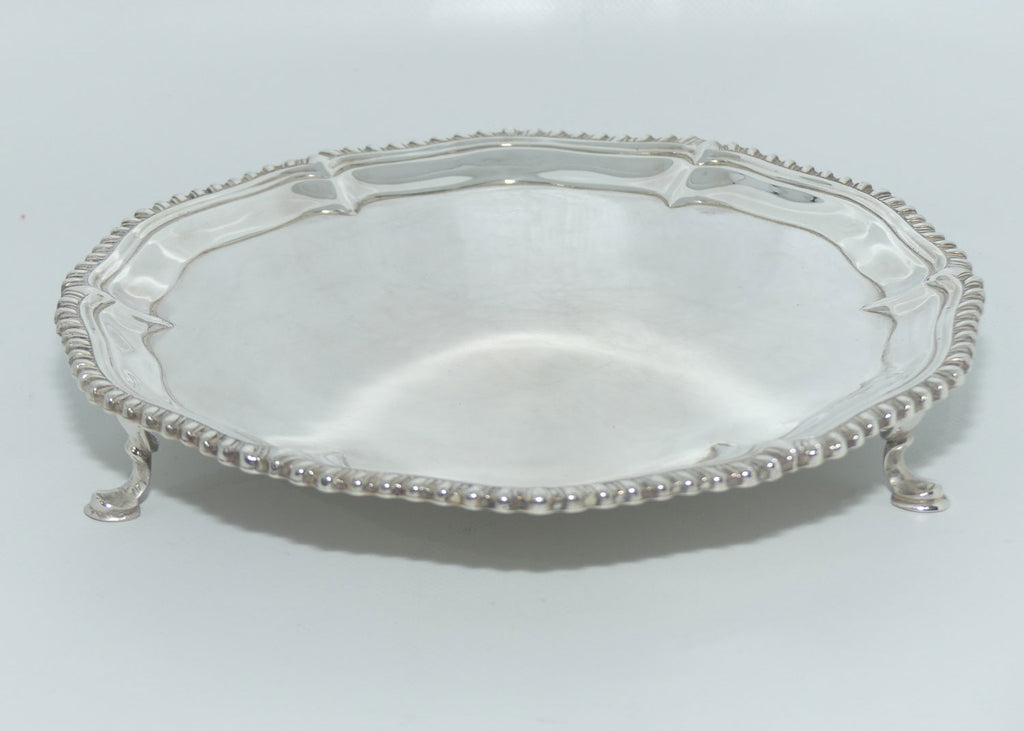 Georgian | Geo III | Sterling Silver gadrooned border waiter | London 1766 | Ebeneezer Coker