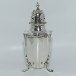 Mappin and Webb Sterling Silver gadrooned tri foot muffineer | London 1924