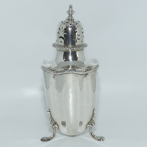 Mappin and Webb Sterling Silver gadrooned tri foot muffineer | London 1924