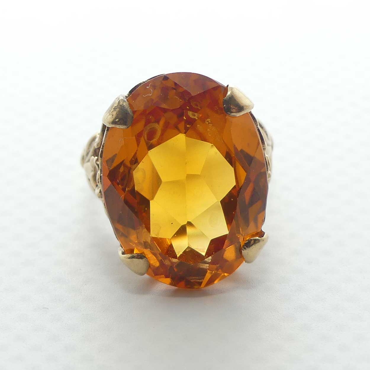 9ct Yellow Gold Orange Sapphire Dress ring