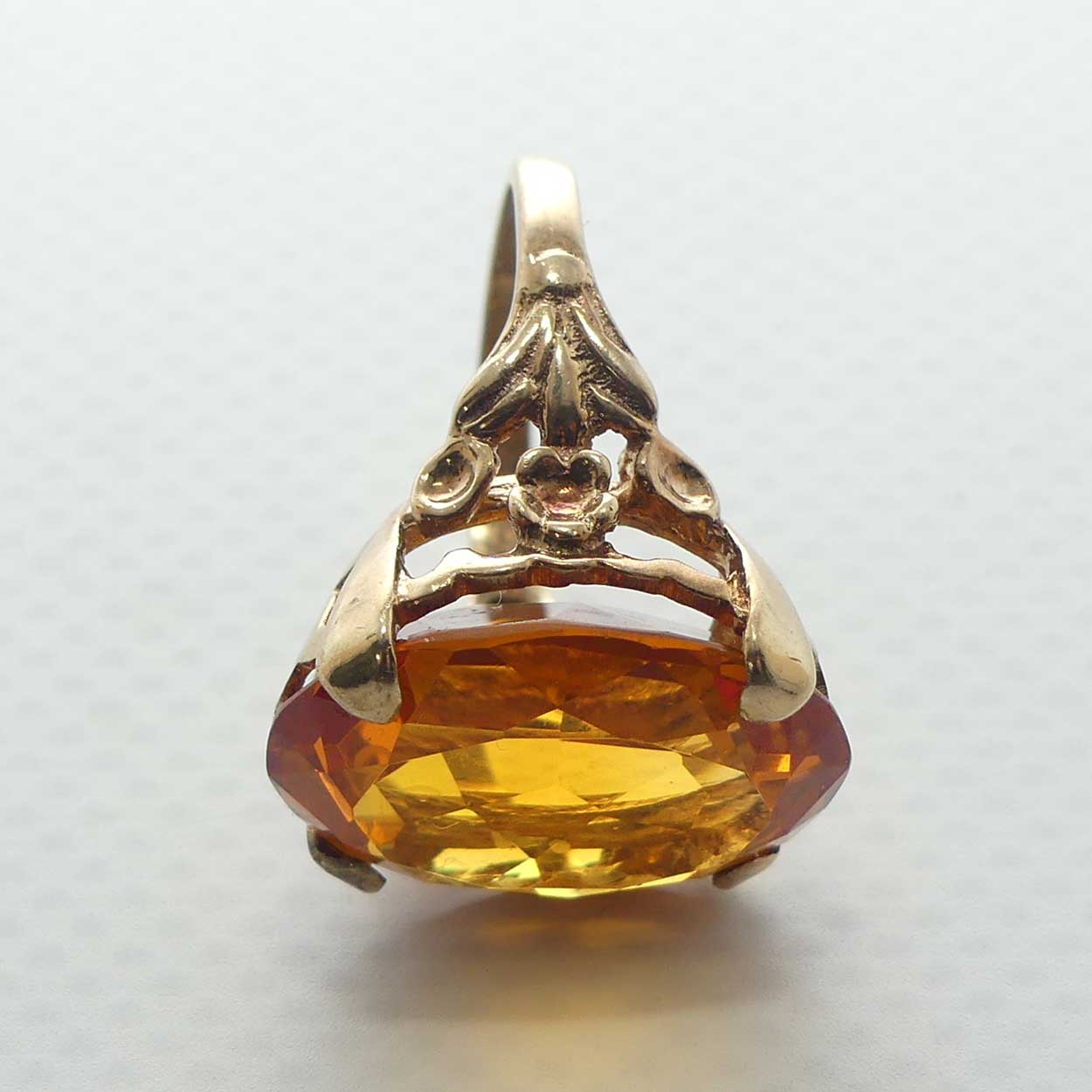 9ct Yellow Gold Orange Sapphire Dress ring