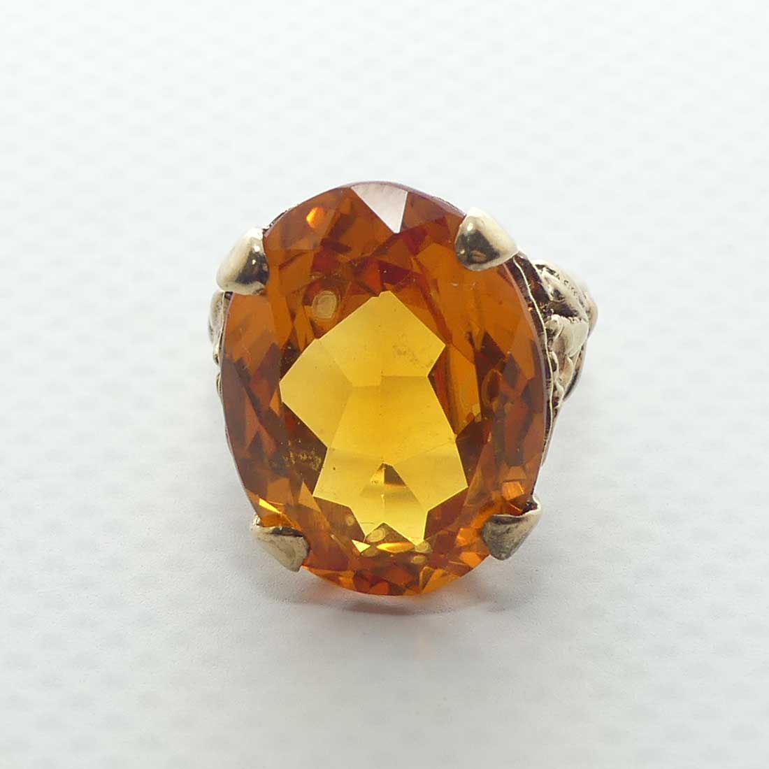 9ct Yellow Gold Orange Sapphire Dress ring