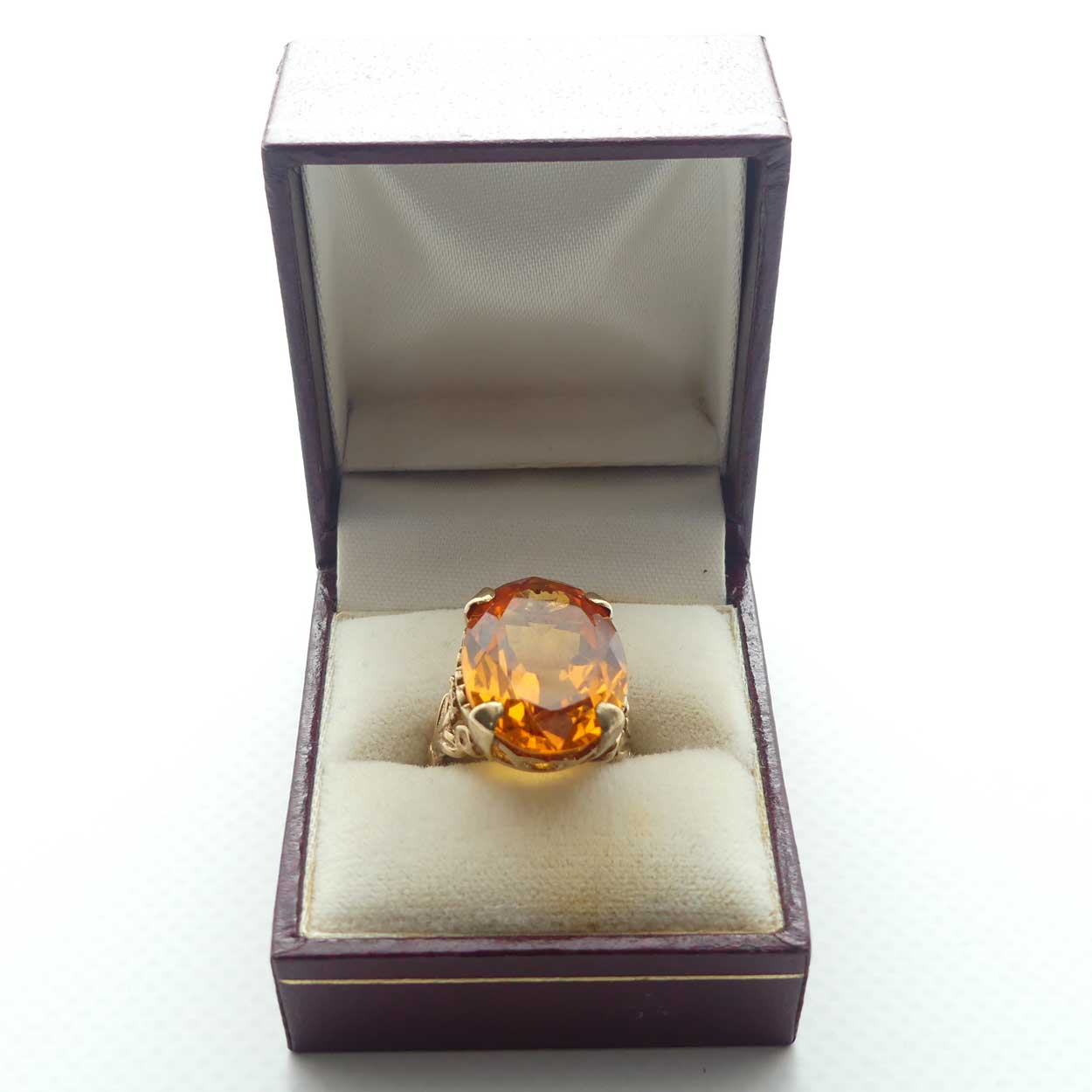 9ct Yellow Gold Orange Sapphire Dress ring