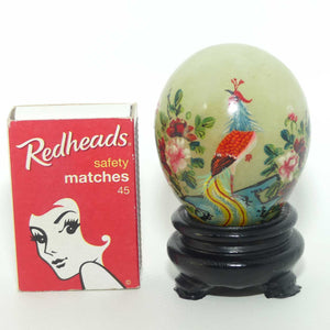 Jade Egg on Stand | Hand Painted Asiatic Pheasant