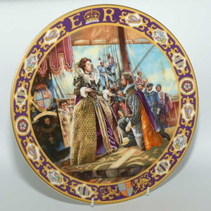 Royal Doulton Kings and Queens of the Realm PN1 plate | Queen Elizabeth I Knighting Sir Francis Drake | LE 1319/3500