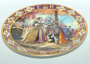 Royal Doulton Kings and Queens of the Realm PN1 plate | Queen Elizabeth I Knighting Sir Francis Drake | LE 1319/3500