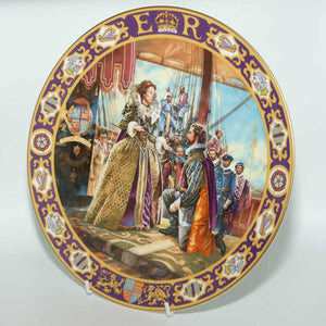 Royal Doulton Kings and Queens of the Realm PN1 plate | Queen Elizabeth I Knighting Sir Francis Drake | LE 2235/3500