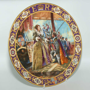 Royal Doulton Kings and Queens of the Realm PN1 plate | Queen Elizabeth I Knighting Sir Francis Drake | LE 2235/3500