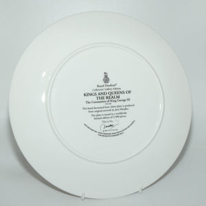 Royal Doulton Kings and Queens of the Realm PN203 plate | The Coronation of King George III | LE 194 box + Certificate  