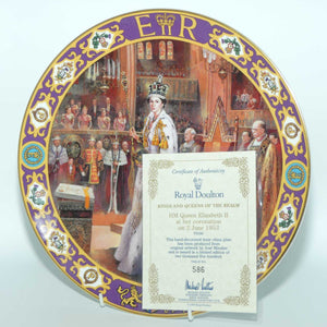 Royal Doulton Kings and Queens of the Realm PN206 plate | HM Queen Elizabeth II at her Coronation 2 June 1953 | LE 586+ cert