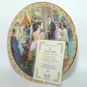 Royal Doulton Jane Austen Collection plate | Pride and Prejudice | PN207 Miss Elizabeth Bennett aware of Mr Darcy and Mr Bingley discussing her merits