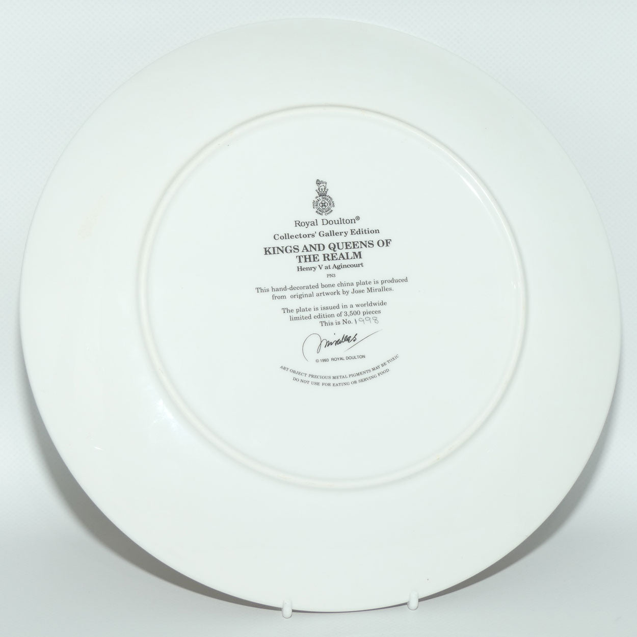 Royal Doulton Kings and Queens of the Realm PN3 plate | Henry V at Agincourt | LE1998