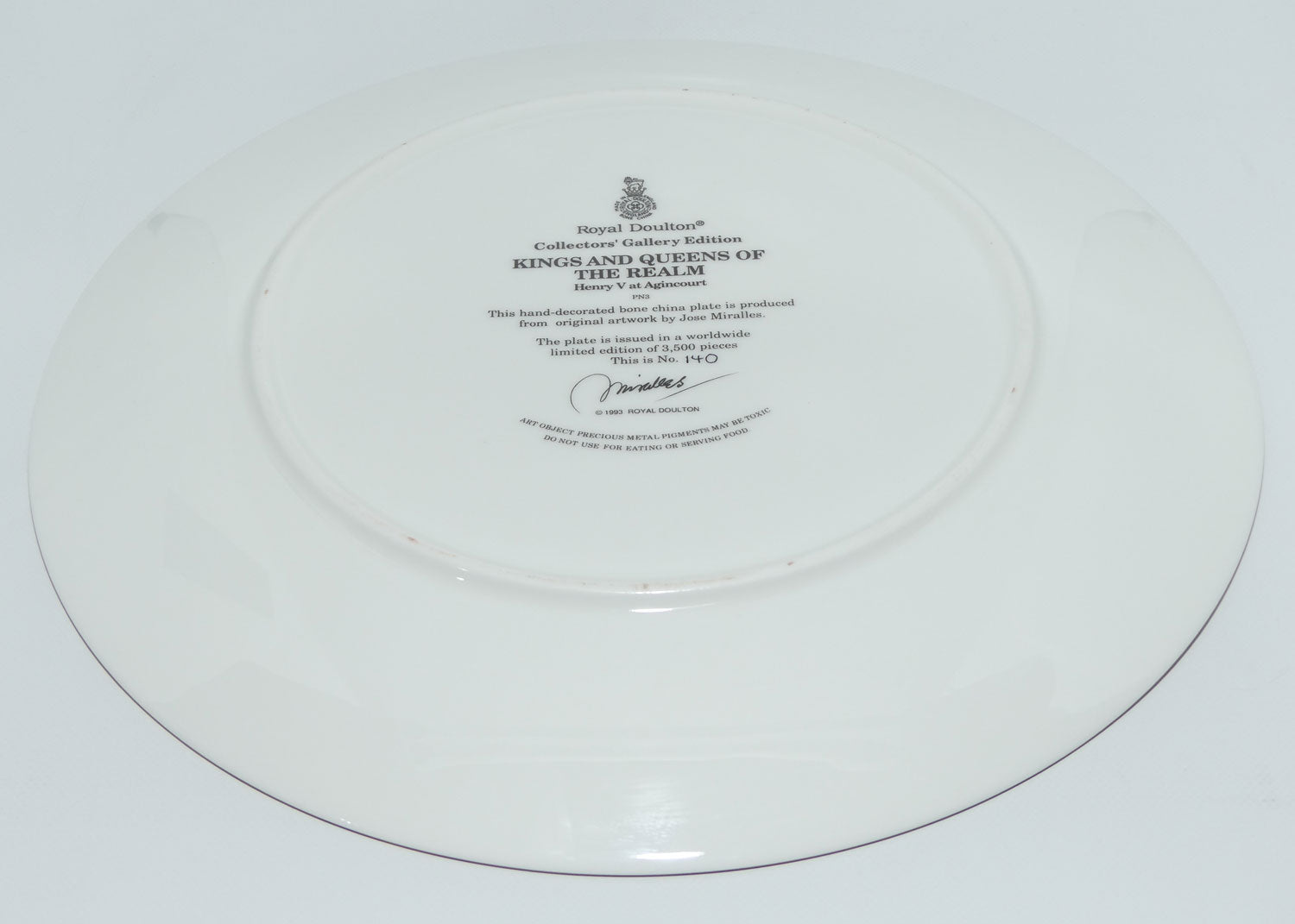 Royal Doulton Kings and Queens of the Realm PN3 plate | Henry V at Agincourt