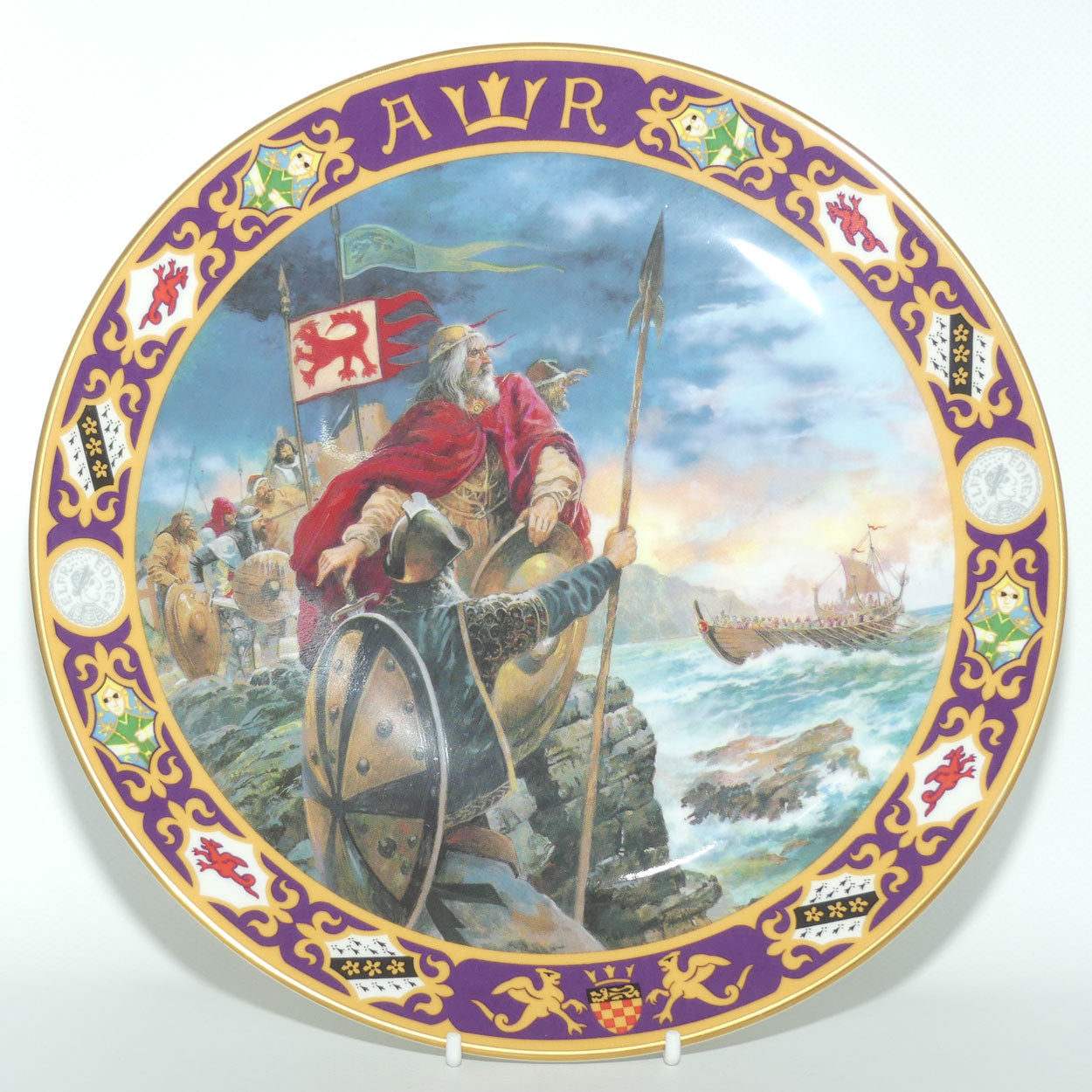Royal Doulton Kings and Queens of the Realm PN75 plate | Alfred the Great repelling a Viking Invasion | LE248