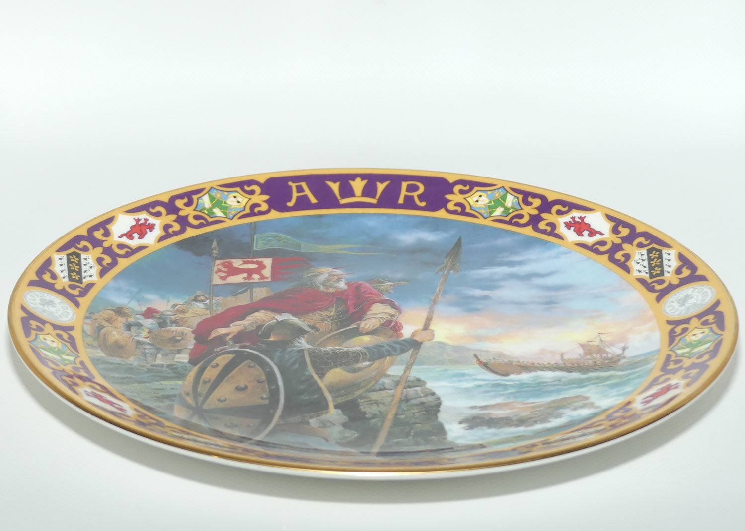 Royal Doulton Kings and Queens of the Realm PN75 plate | Alfred the Great repelling a Viking Invasion | LE248