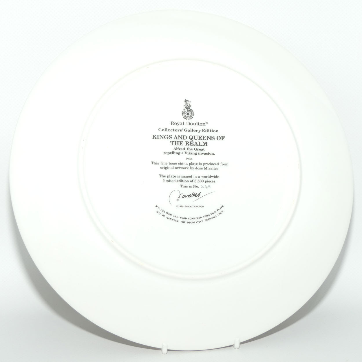 Royal Doulton Kings and Queens of the Realm PN75 plate | Alfred the Great repelling a Viking Invasion | LE248