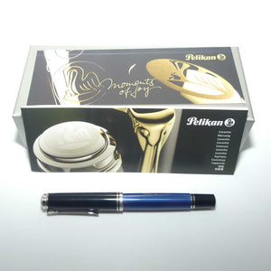 Pelikan M805 Souveran Fountain Pen | Black and Blue | EF nib | original boxing