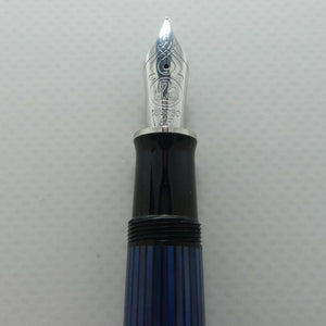 Pelikan M805 Souveran Fountain Pen | Black and Blue | EF nib | original boxing