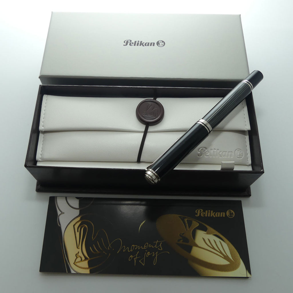 Pelikan M805 Souveran Fountain Pen | Black and Grey Streseman | EF nib | original boxing