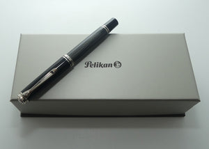 Pelikan M805 Souveran Fountain Pen | Black and Grey Streseman | EF nib | original boxing