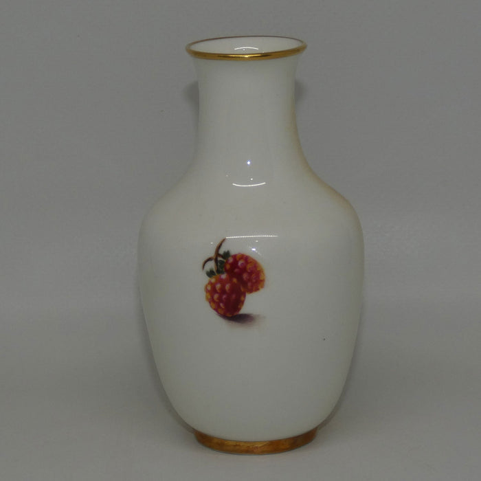 Royal Worcester hand painted fruit miniature vase (PM Platt)
