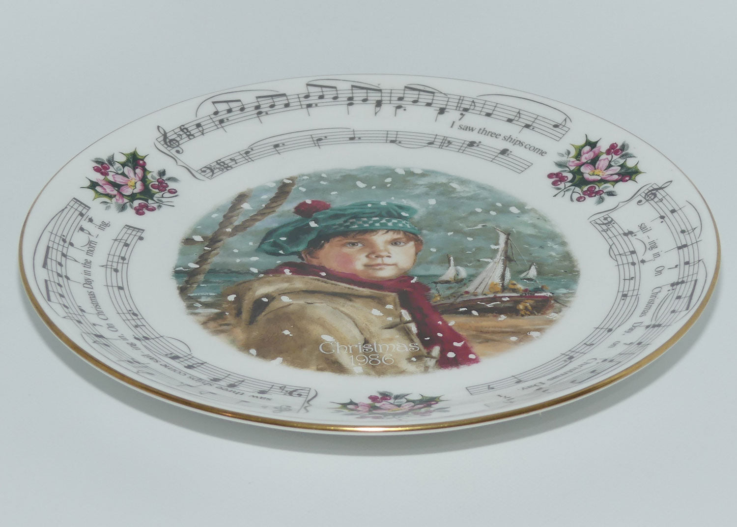 Royal Doulton Christmas 1986 | Christmas Carols | I Saw Three Ships plate