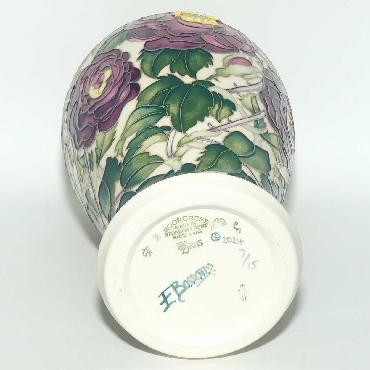 Moorcroft Heritage Rose vase | RHS | Shape 46/10 | Ltd Ed 7/15