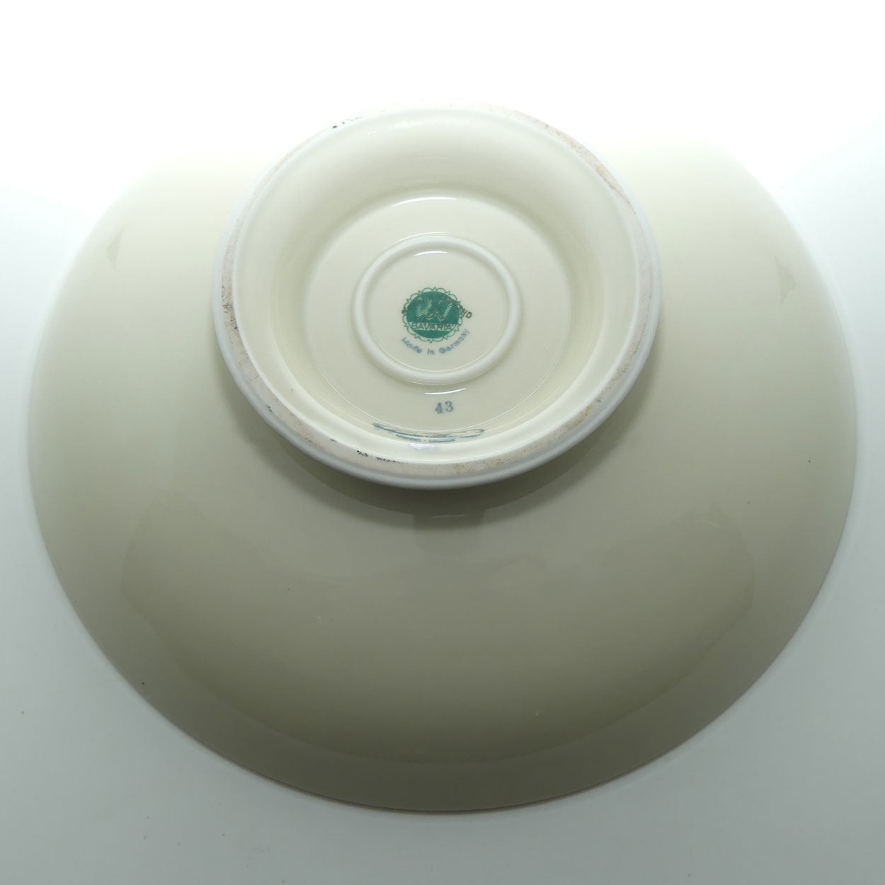 RW Bavaria Porcelain Bowl on footed base | Floral Bouquet on Black Ground