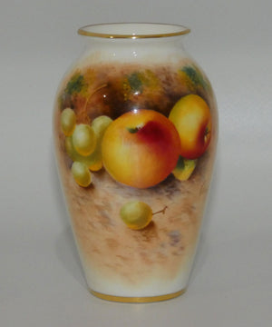 Royal Worcester hand painted Fruit tapering shape miniature vase | Roberts 