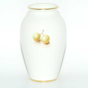 Royal Worcester hand painted Fruit tapering shape miniature vase | Roberts