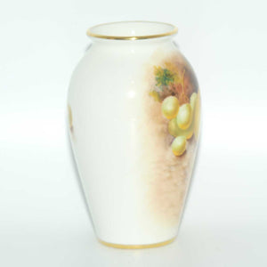 Royal Worcester hand painted Fruit tapering shape miniature vase | Roberts