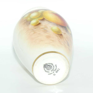 Royal Worcester hand painted Fruit tapering shape miniature vase | Roberts