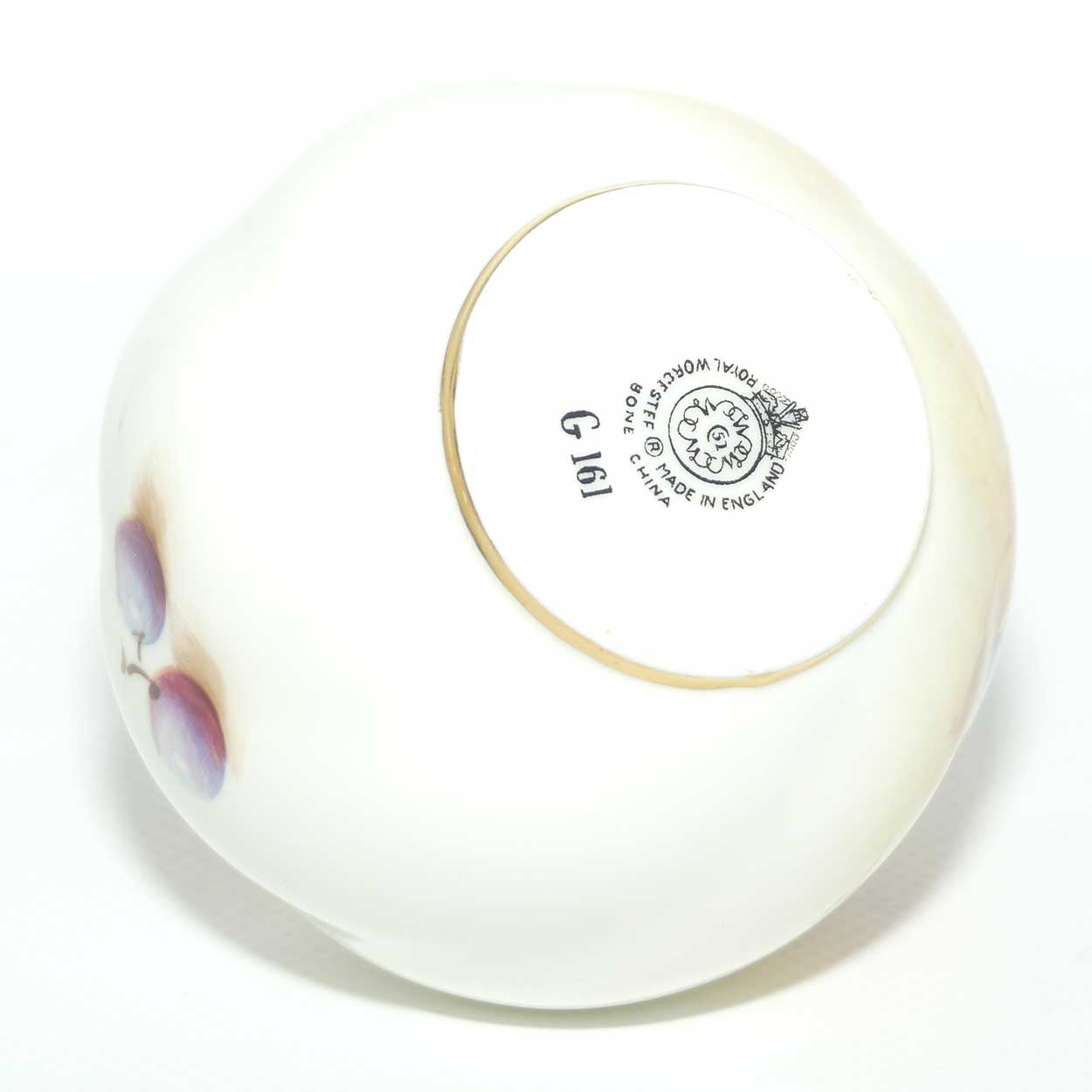 Royal Worcester hand painted fruit miniature ball vase | Shape G161 | William Roberts