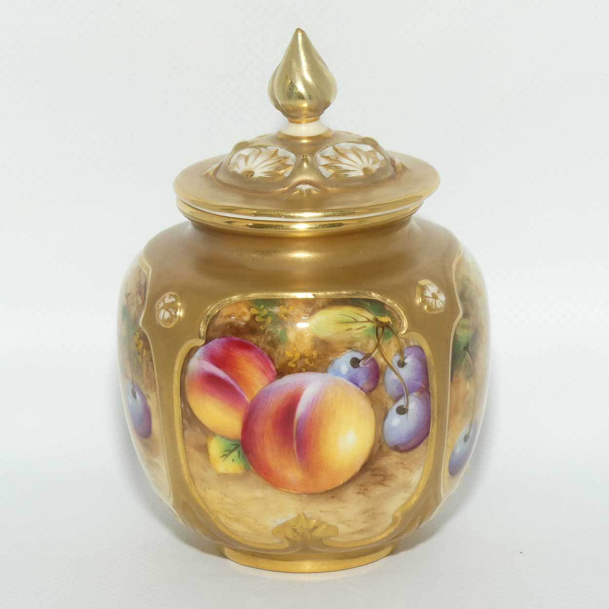 Royal Worcester hand painted fruit lidded pot pourri vase | Shape H162 | William Roberts