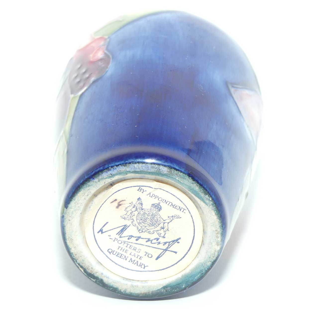 Walter Moorcroft Orchid on Blue Ground small vase | Shape 18/3