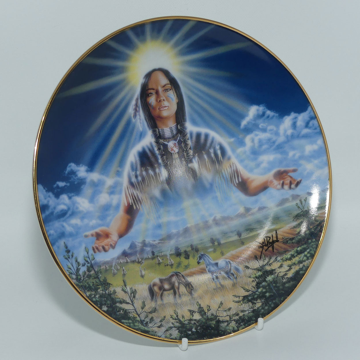 Royal Doulton Native American Indian plate by David Penfound | Sun Maiden