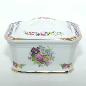 VP Porcelain Spain floral decorated and lustre edge casket