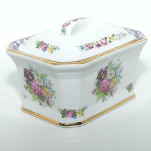 VP Porcelain Spain floral decorated and lustre edge casket