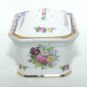 VP Porcelain Spain floral decorated and lustre edge casket