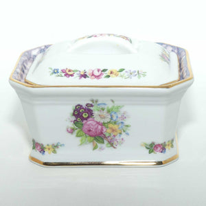 VP Porcelain Spain floral decorated and lustre edge casket