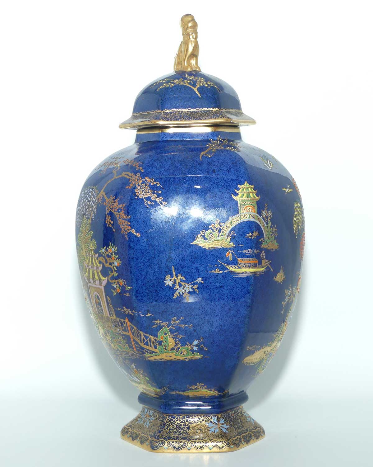 W & R Carlton Ware temple urn | Mikado pattern on Blue | 2728