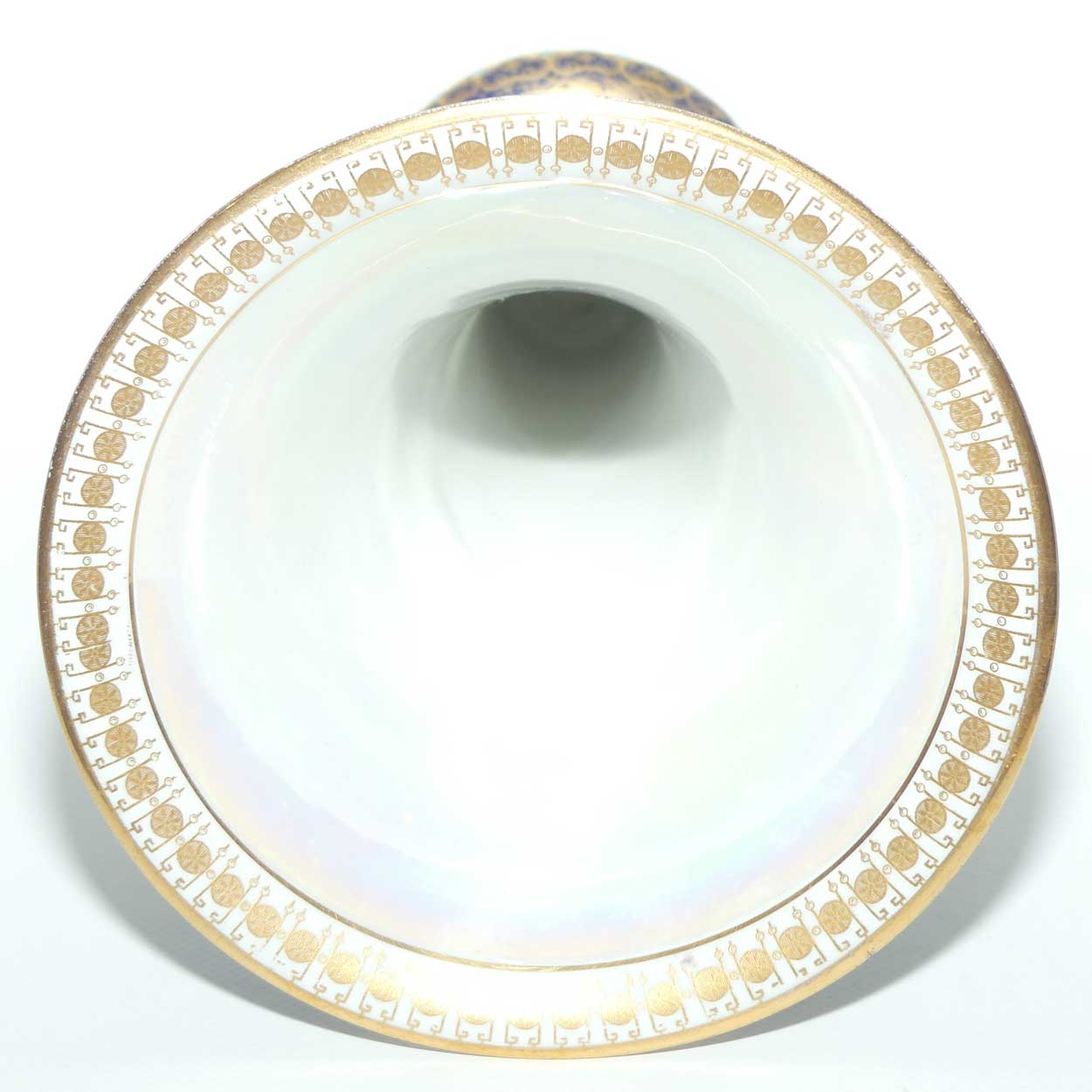 W & R Carlton Ware trumpet vase | Mikado pattern on Dark Blue ground