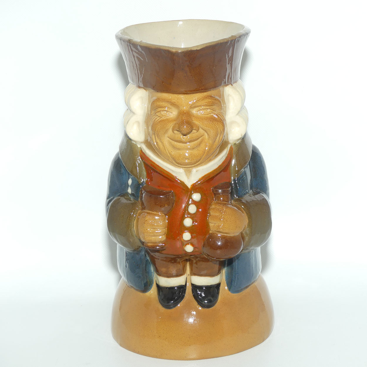 X8572 Royal Doulton Lambeth Harry Simeon The Standing Man Large toby | Smiling Face, Orange Waistcoat, Blue Jacket
