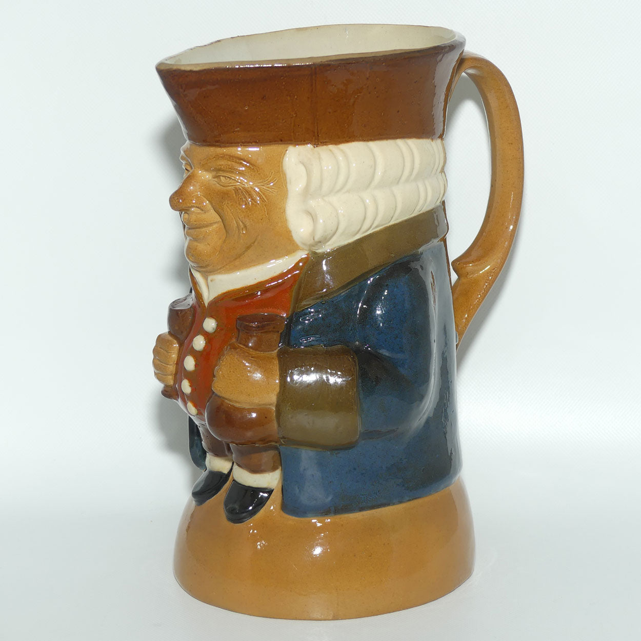 X8572 Royal Doulton Lambeth Harry Simeon The Standing Man Large toby | Smiling Face, Orange Waistcoat, Blue Jacket
