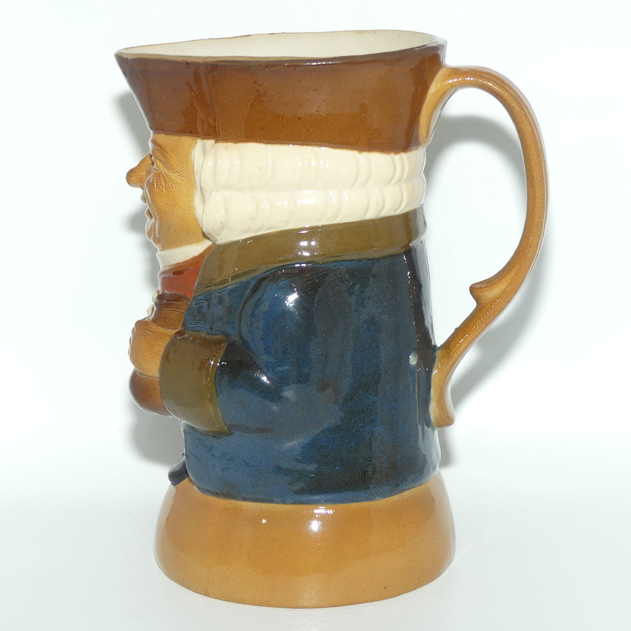 X8572 Royal Doulton Lambeth Harry Simeon The Standing Man Large toby | Smiling Face, Orange Waistcoat, Blue Jacket