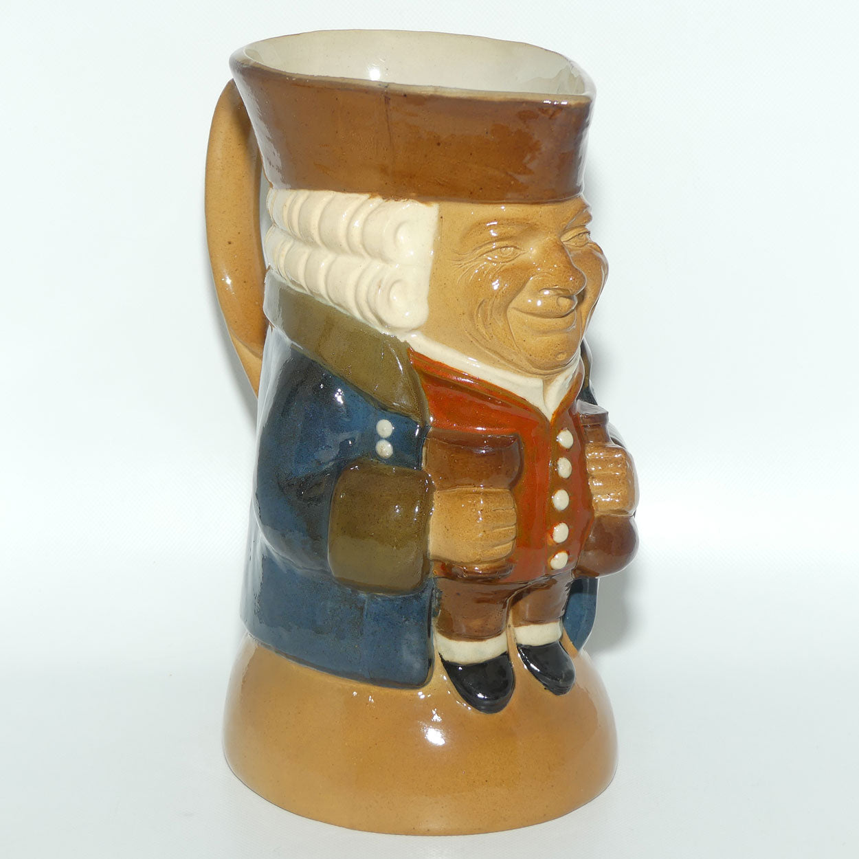 X8572 Royal Doulton Lambeth Harry Simeon The Standing Man Large toby | Smiling Face, Orange Waistcoat, Blue Jacket