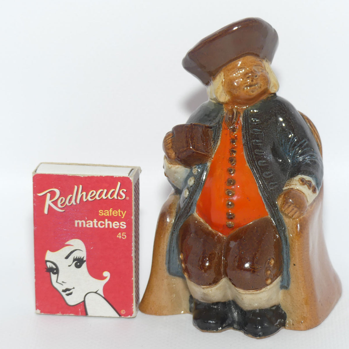 X8586 Royal Doulton Lambeth Harry Simeon Armchair Toby Ashpot | Blue Jacket, Orange Waistcoat and Brown Breeches
