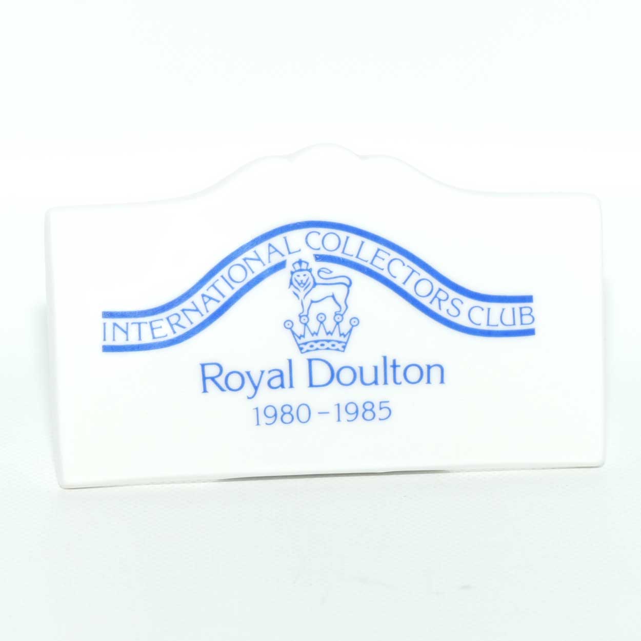 A Royal Doulton figurine Collectors Club display plaque