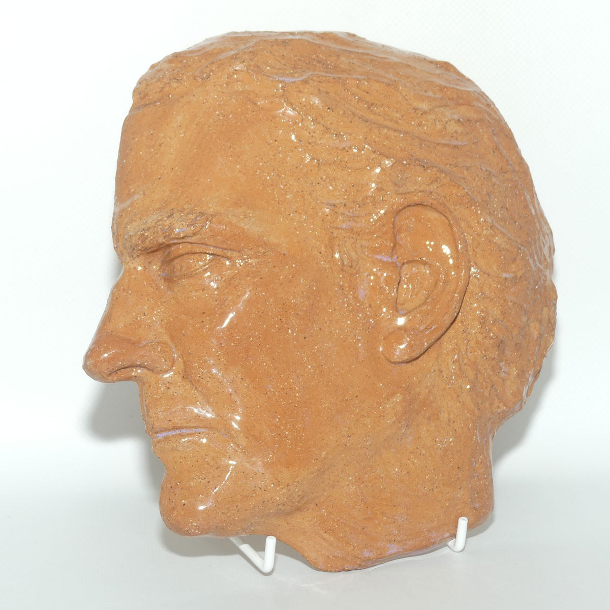Australian Pottery | Hand Built wall plaque depicting Neil Abell by Elizabeth Abell 1980